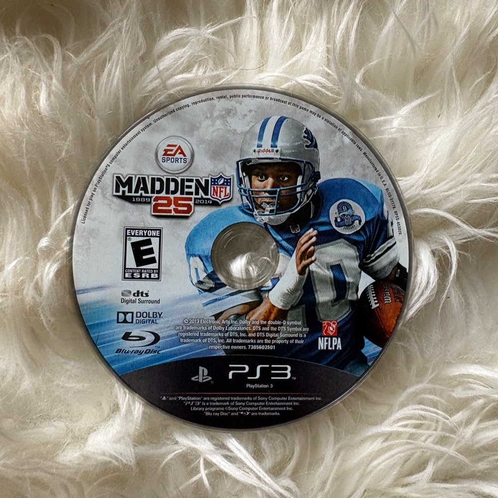 Madden NFL 25 PS3 Game Disc - Blue/White